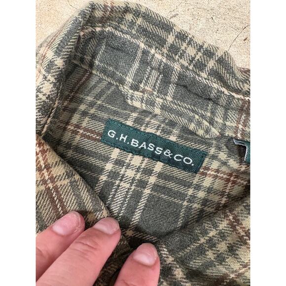 GH Bass & Co. Mens Vintage Lng Slv Plaid Button Up Shirt L - Picture 8 of 9
